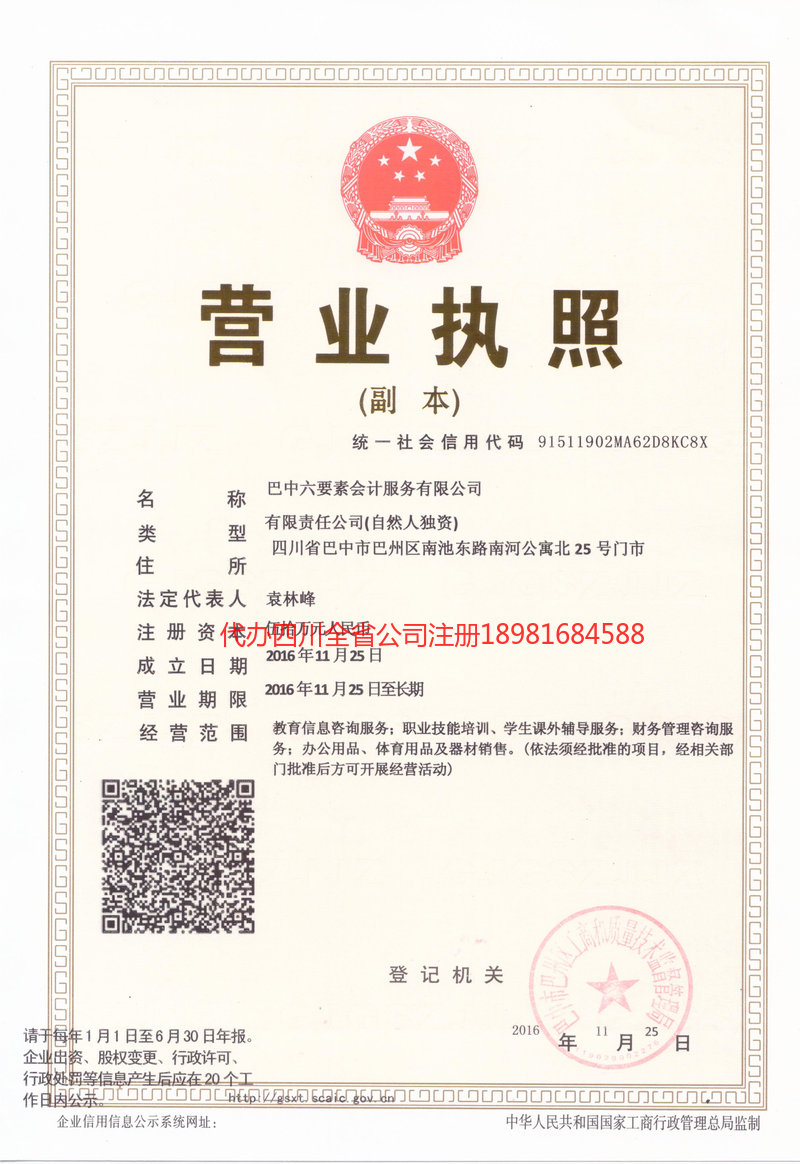 泰兴泰兴六要素会计服务有限公司